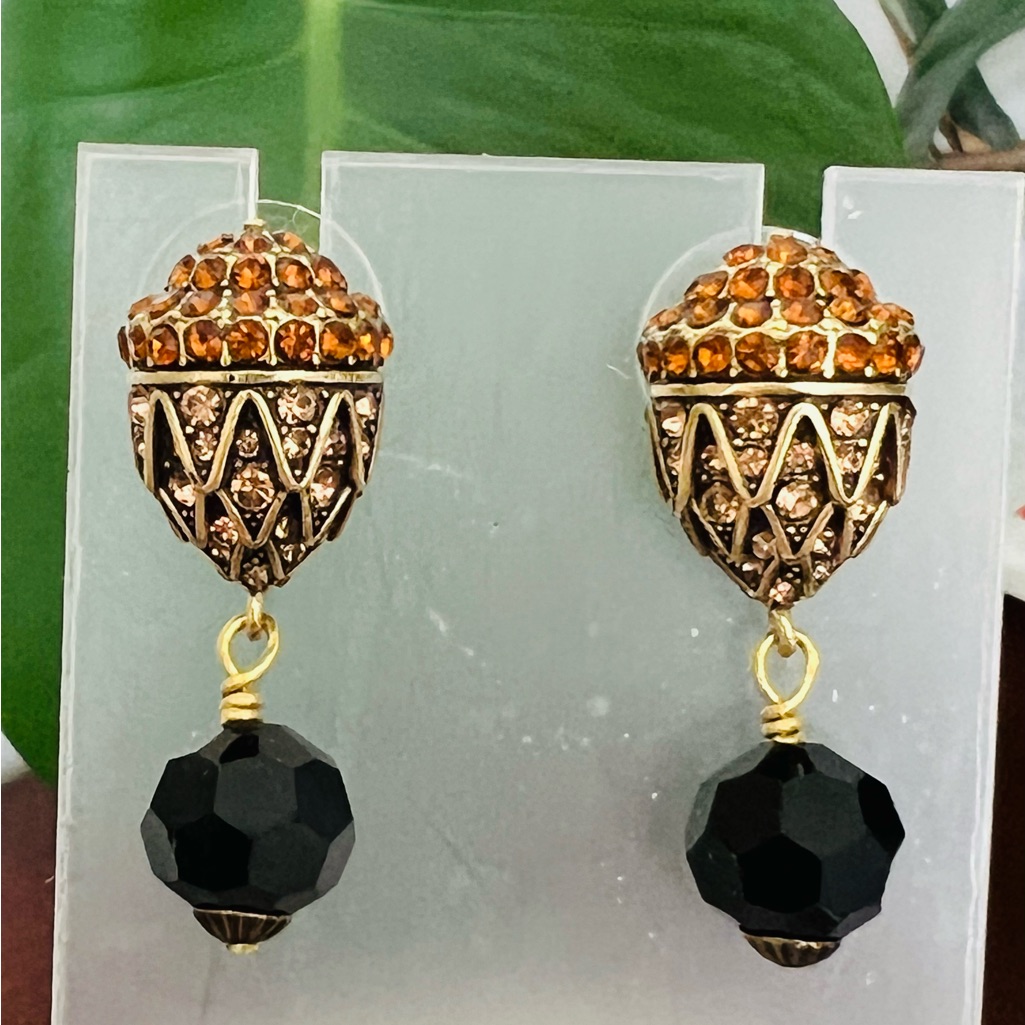 Heidi Daus Acorn Crystal Drop Pierced Earrings